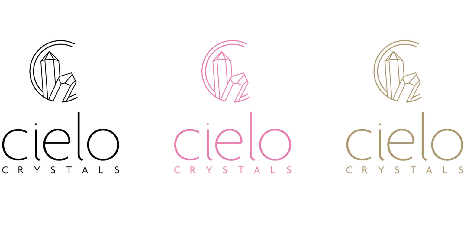 Cielologotype in black-, pink- and gold-color.